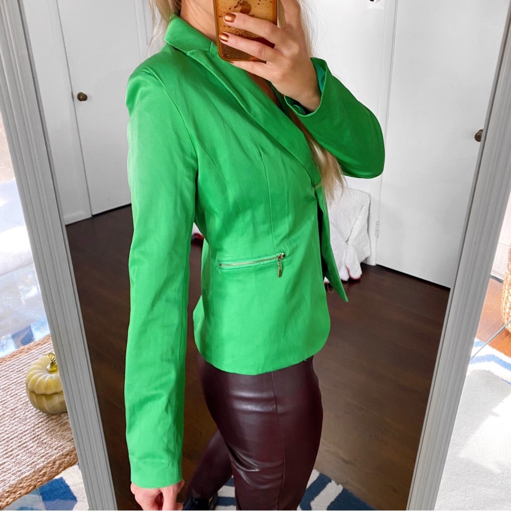 💚 L’OLIVE VERTE GREEN BLAZER JACKET! - Picture 3 of 14